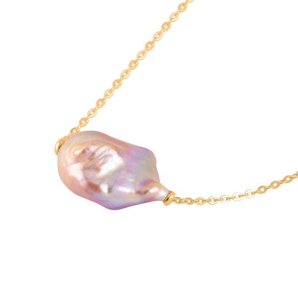 13-16 mm S&uuml;&szlig;wasser-Barockperlen-Kette, 50cm image number 4