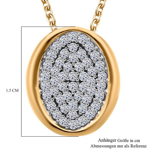 LUXURIANT SGL zertifizierter SI-GH Labor Diamant Anh&auml;nger mit 50cm Kette, 925 Silber Gelbgold Vermeil - 0,50 ct. image number 4