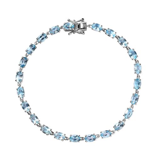 Himmelblauer Topas Armband ca. 20 cm 925 Silber platiniert ca. 12,65 ct. image number 0