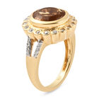 Citrin und Zirkon Ring 925 Silber vergoldet  ca. 4,04 ct image number 4