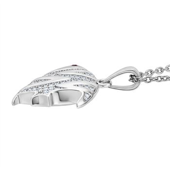 Rhodolith Granat, Moissanit Schmuckset 925 Silber rhodiniert und Edelstahl platiniert ca. 0,27 ct.