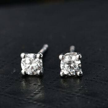 D'Joy Moissanit Ohrringe 925 Silber platiniert ca. 0.49 ct