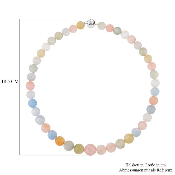 Mehrfarbige Beryll, Smaragd, Aquamarin, Morganit, Heliodor-Halskette (10-14 mm), ca. 50 cm, 925 Silber rhodiniert ca. 522.50 ct image number 5