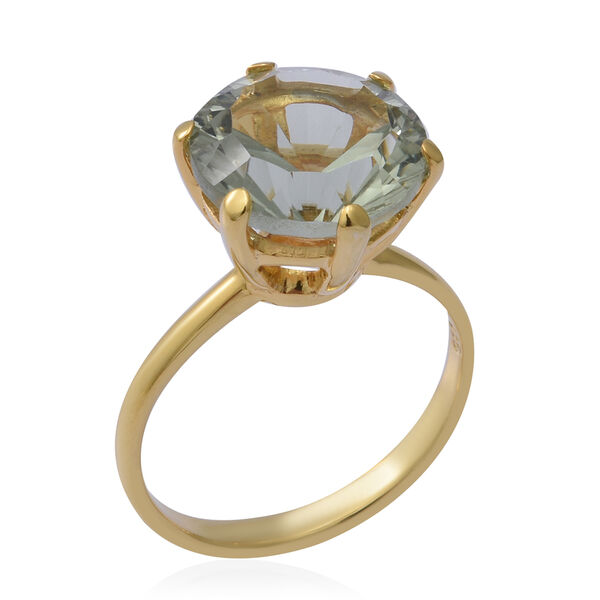 Prasiolite Solit&auml;r Ring 925 Silber Vergoldet image number 3
