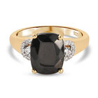 Elite Shungit und Zirkon Ring 925 Silber vergoldet (Größe 16.00) ca. 2,09 ct