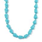 Sleeping Beauty-farbene Muschelkernperle Halskette,ca. 50 cm, Reiner Edelstahl