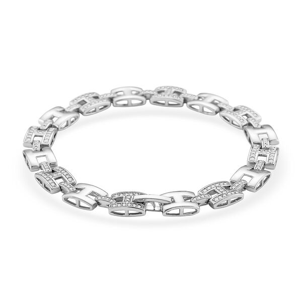 Wei&szlig;er Zirkonia Armband ca. 19 cm Nickelfreies Messing image number 3