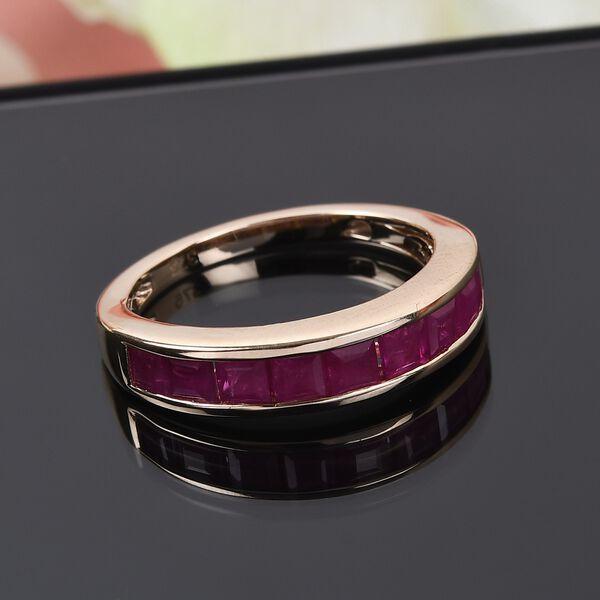 Burmesischer Rubin Halber band Ring 375 Gelbgold image number 2