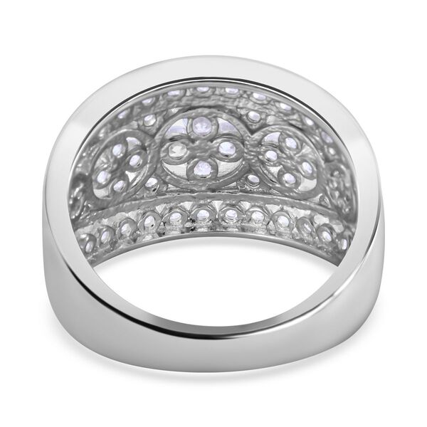 LUSTRO STELLA - Weißer Zirkonia Ring, 925 Silber platiniert (Größe 17.00) ca. 3,07 ct image number 4