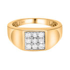 Weißer Diamant Ring, 925 Silber Gelbgold Vermeil, (Größe 19.00) ca. 0.50 ct image number 0