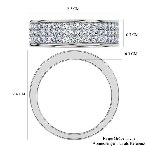 LUXURIANT DIAMOND - Lab Grown Diamant SI-GH SGL zertifiziert Ring, 925 Silber rhodiniert (Größe 17.00) ca. 1,00 ct image number 6
