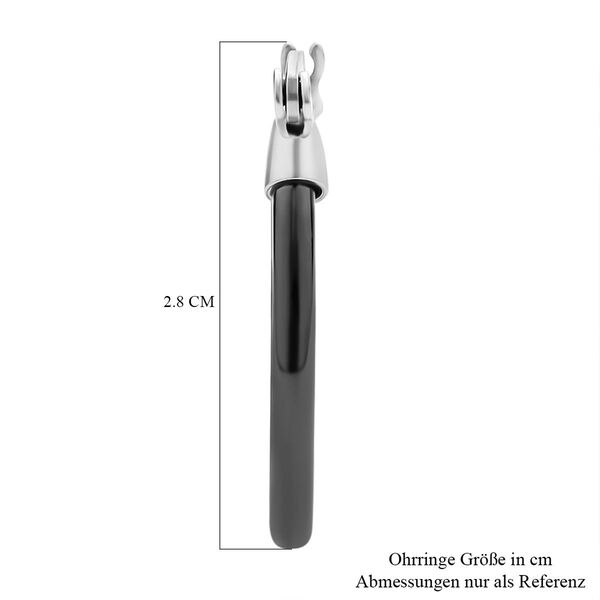 Schwarze Keramik Creolen, 316L Edelstahl image number 6