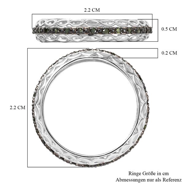 D'Joy gr&uuml;ner Diamant Ring, 925 Silber rhodiniert - 0,15 ct. image number 7