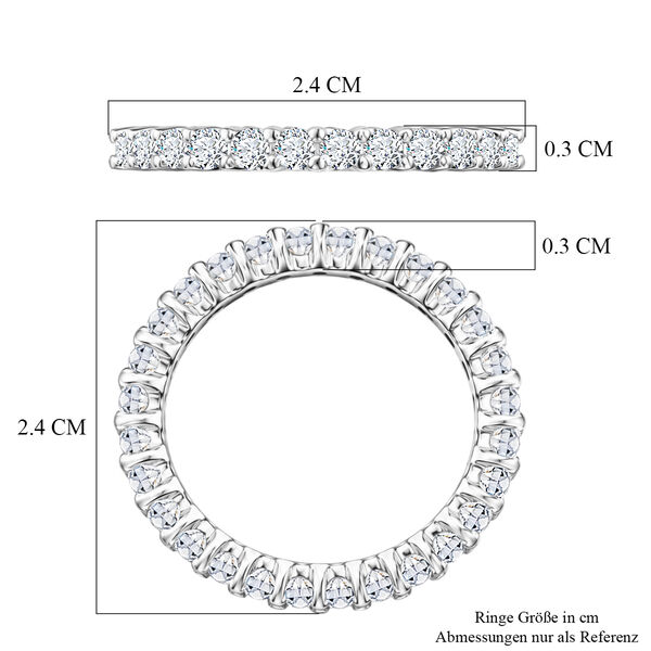 LUXURIANT DIAMOND - Lab Grown Diamant SI-GH Ring 925 Silber Rhodiniert (Gr&ouml;&szlig;e 18.00) ca. 0,95 ct image number 5