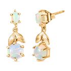 Mystic Leafdrop - D joy AA Natürlicher, äthiopischer Welo Opal Ohrringe 925 Silber vergoldet ca. 1,55 ct.