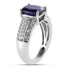 Masoala Saphir und Zirkon Ring, 925 Silber platiniert, 3,66 ct. image number 4
