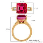 Magenta Rosa Triplet Quarz, weißer Topas Ring, 925 Silber vergoldet (Größe 19.00) ca. 6.23 ct image number 6