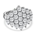 Weißer Kristall Ring, 316L Edelstahl (Größe 17.00)