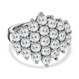 Weißer Kristall Ring, Edelstahl (Größe 17.00)