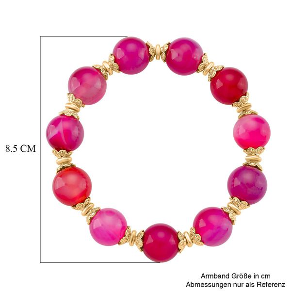 Flexibles, fuchsienfarbiges Achat Armband - 190 ct. image number 4
