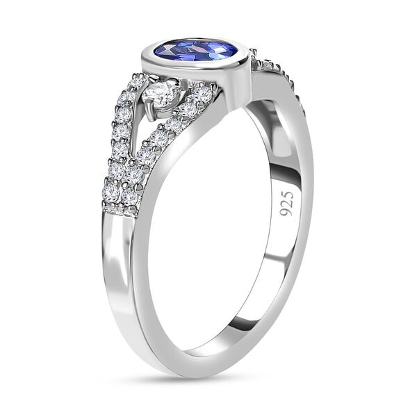 AAA Tansanit und Zirkon Ring - 1,20 ct. image number 5