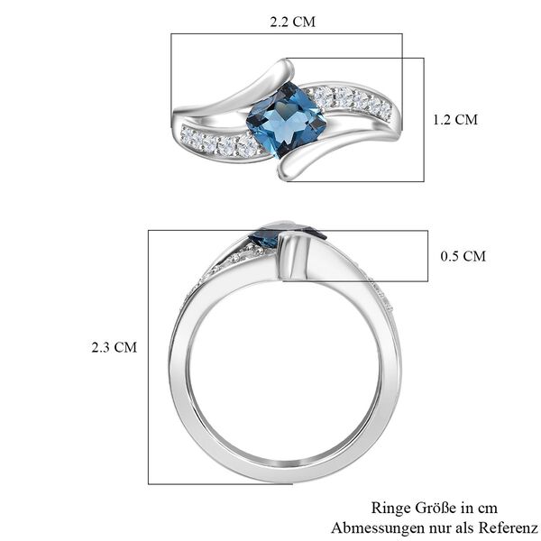 AA London Blautopas und Zirkon Ring - 1,53 ct. image number 7