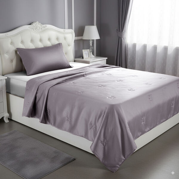 Serenity Night 100% Maulbeerseide Seidendecke mit 350gsm Seidenf&uuml;llung, 135x200cm, Grau