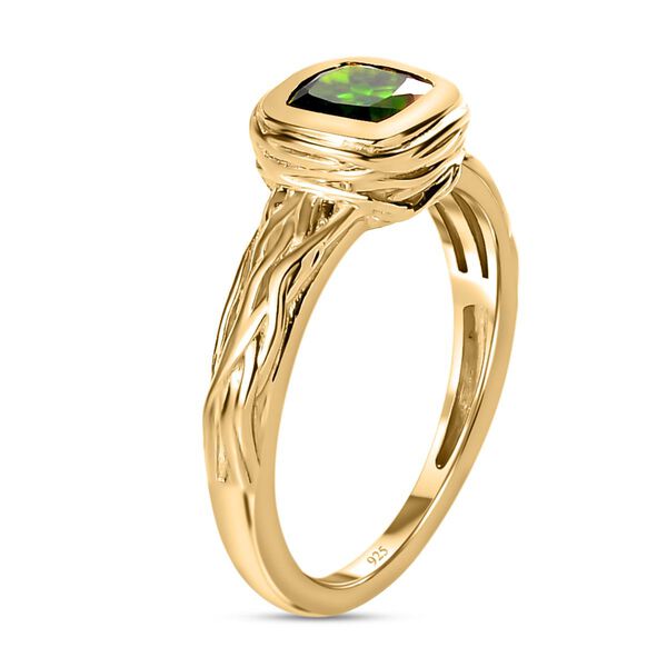 Natürlicher Chromdiopsid-Ring, 925 Silber vergoldet (Größe 17.00) ca. 0.98 ct image number 5