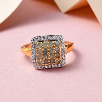 Alexandrit und wei&szlig;er Zirkon-Ring - 0,80 ct.