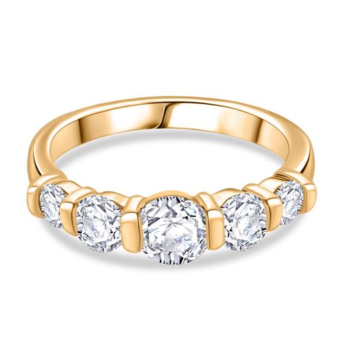J Francis gefertigt mit SWAROVSKI- Swarovski Zirkonia Ring, 925 Silber 750 Gelbgold Vermeil image number 0