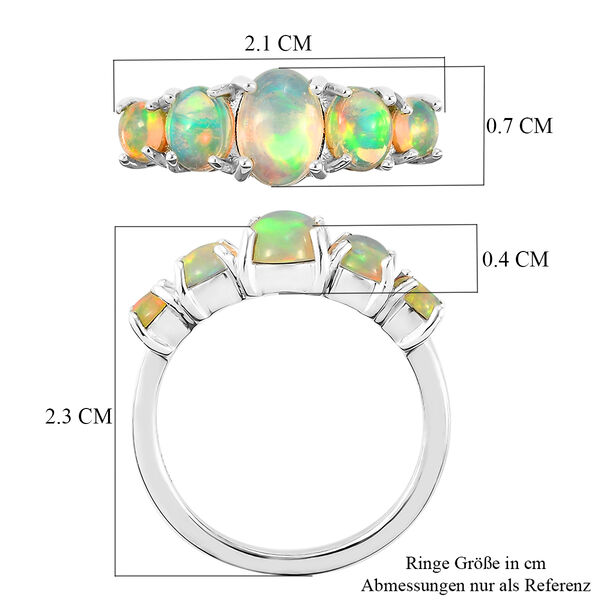 Nat&uuml;rlicher, &auml;thiopischer Opal-Ring, 925 Silber platiniert  ca. 1,19 ct image number 7