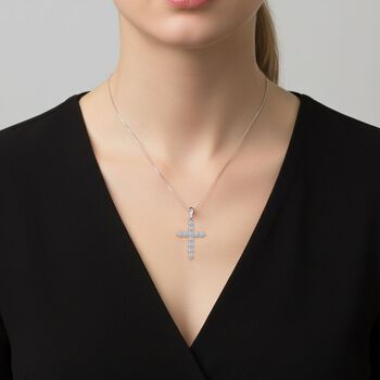 LUXURIANT SI-GH Labor Diamant Kreuz Anh&auml;nger in 585 Wei&szlig;gold - 0,50 ct.