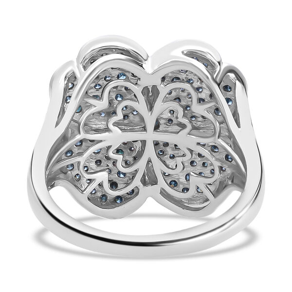 Blauer Diamant Ring, 925 Silber platiniert (Gr&ouml;&szlig;e 21.00) ca. 1.00 ct image number 2