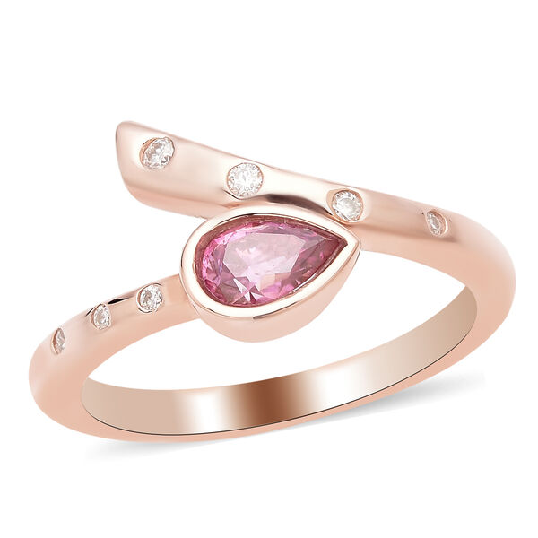 Rosa und wei&szlig;er Moissanit-Ring - 0,45 ct. image number 4