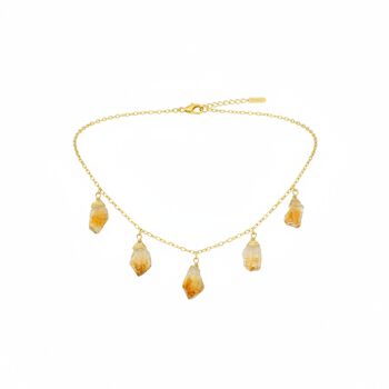 Citrin Halskette ca. 45 cm Reine Legierung Vergoldet ca. 20.00 ct