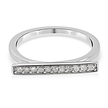 Diamant Ring 925 Silber platiniert (Gr&ouml;&szlig;e 16.00) ca. 0,15 ct