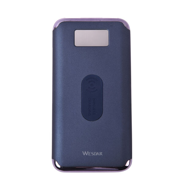 Kabellose PowerBank mit Bildschirmanzeige, 10000mAh, Blau image number 2