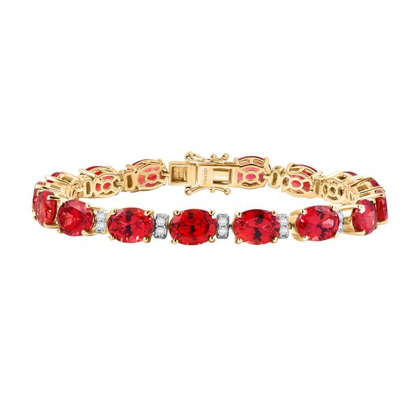 D&rsquo;Joy Labor Padparadscha Saphir und Moissanit Armband