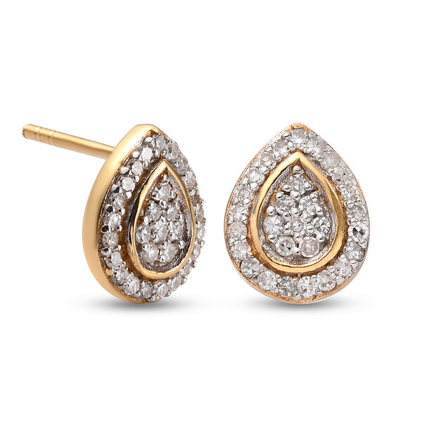 Diamant Halo Ohrstecker in Silber image number 4