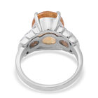 Citrin Ring 925 Silber Platin-Überzug image number 3