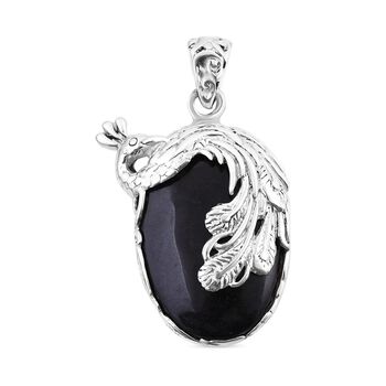 Royal Bali - Schwarze Jade Anh&auml;nger, 925 Silber, ca. 26.32 ct