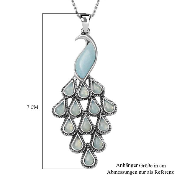 Blauer Quarzit und schwarzer Kristall-Anh&auml;nger mit 72cm Kette - 35 ct. image number 6