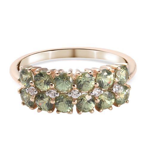 AA Demantoid Granat und Zirkon Cluster Ring 375 Gelbgold image number 0