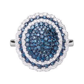 Blauer und weißer Diamant-Ring - 1,50 ct.