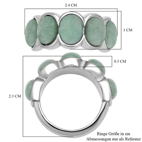 Grüner Aventurin-Ring, reiner Edelstahl (Größe 16.00) ca. 5.00 ct image number 6