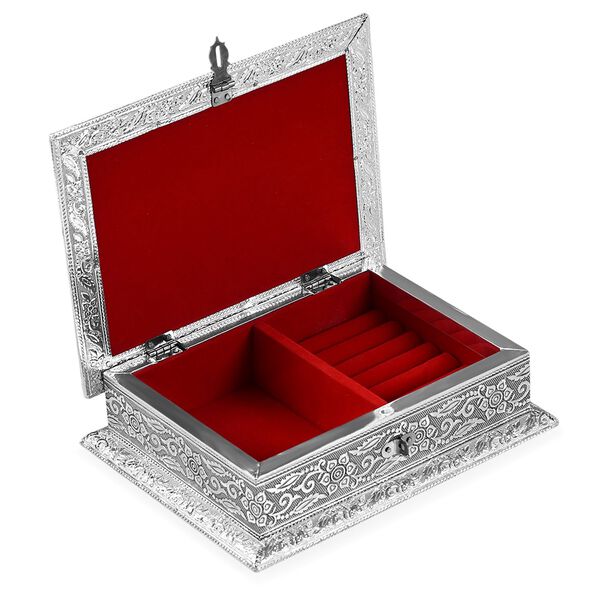 Handgefertigte, oxidierte Schmuckbox mit Edelsteinmalerei, Eulen-Design,  20x15x6,36 cm image number 5