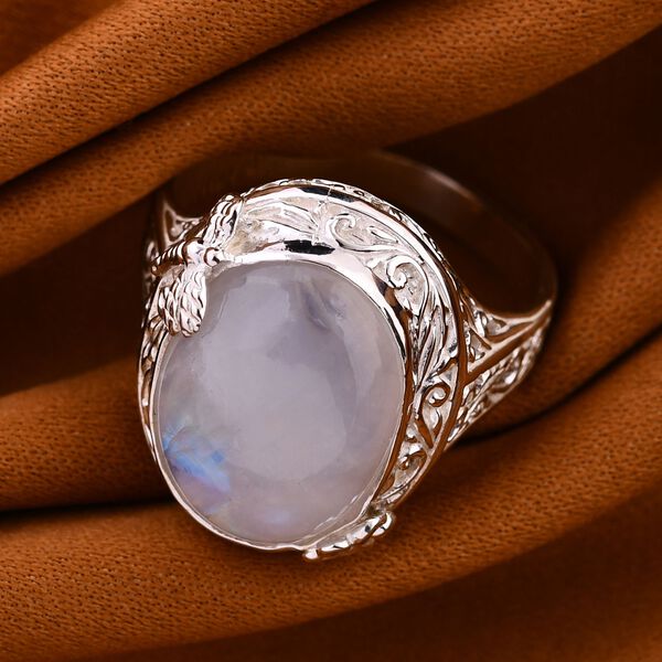 Royal Bali Kollektion- Regenbogen Mondstein Ring - 13,26 ct. image number 1