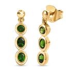 Natürliche Chromdiopsid-Ohrringe, 925 Silber vergoldet ca. 1.03 ct