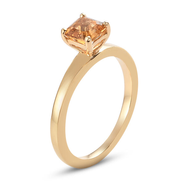 Citrin Solitär Ring 925 Silber 585 Vergoldet image number 5