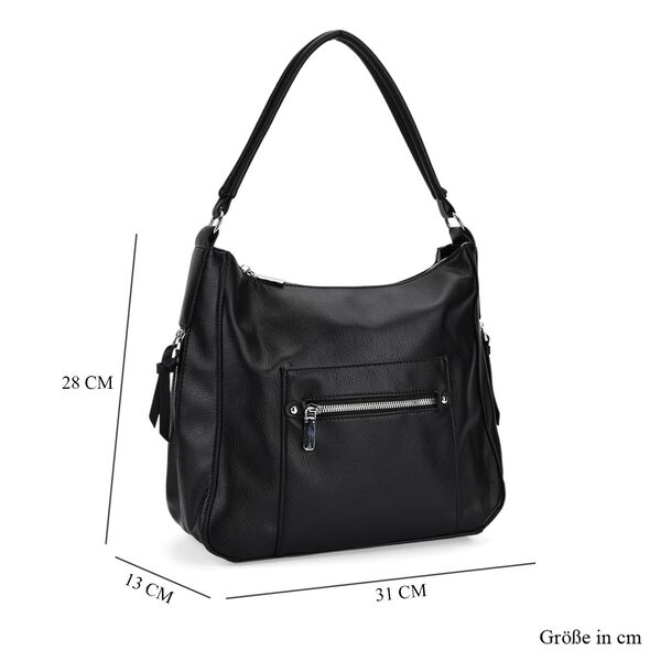 Crossbody-Tasche mit mehreren Rei&szlig;verschlusstaschen, 31x13x28 cm, Schwarz image number 7